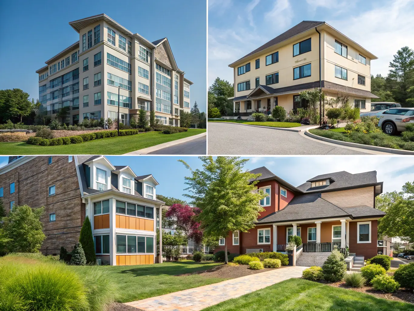 A diverse portfolio of real estate investments, including residential buildings, commercial properties, and land, showcasing the potential for financial growth and diversification.